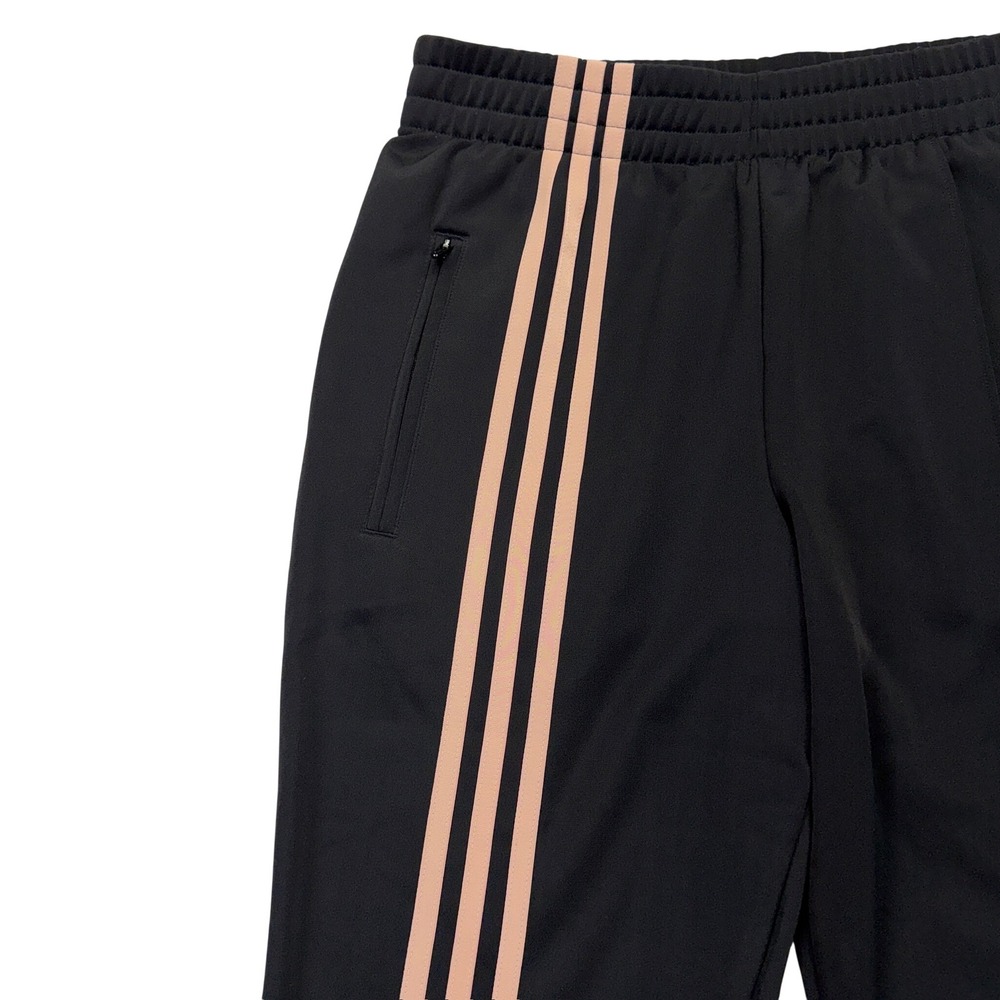 Adidas Track Pants Womens Medium Black Gold Flared Split Hem Trefoil Originals - Picture 4 of 12